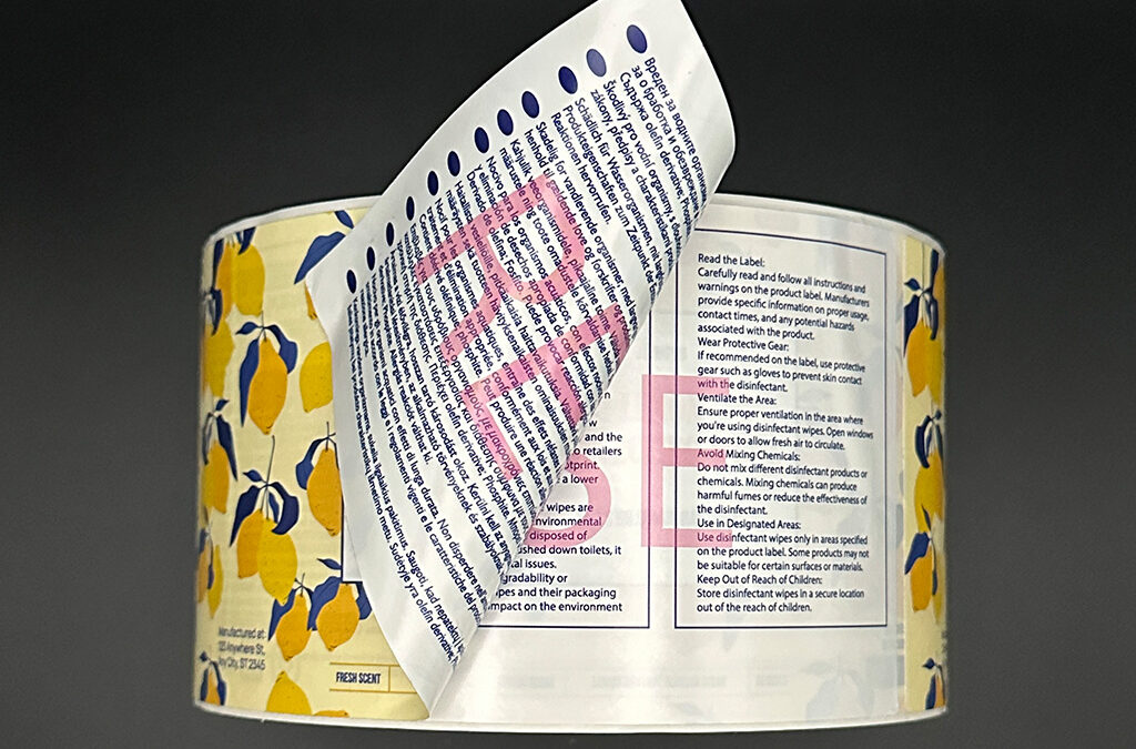 Premium-Label-Printing-Baker-Labels – Close-up of premium self-adhesive label with peel and read print