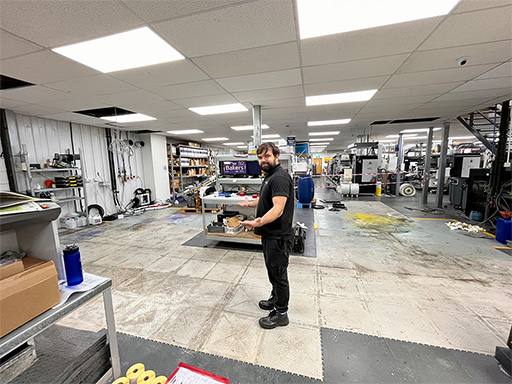 Indigo Operator in empty space before installation of 2 HP Indigo 6K+