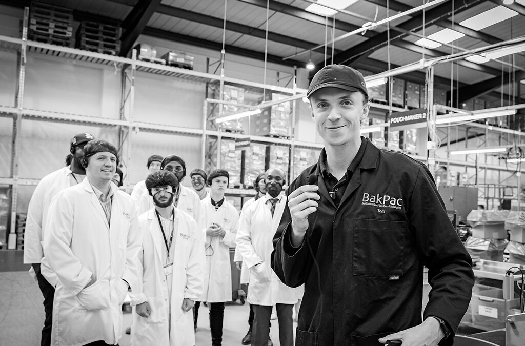 Prospective apprentices touring Baker Labels production in Brentwood
