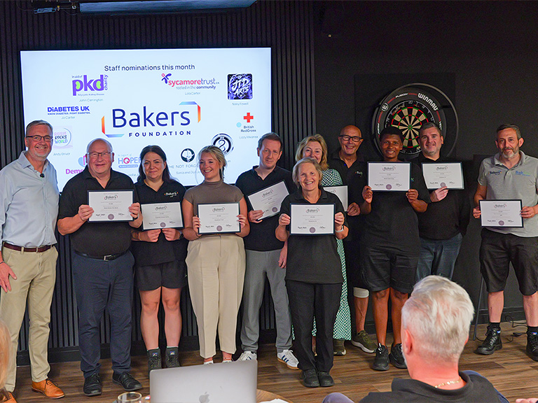 Bakers Staff nominate charities for donations from Bakers Foundation
